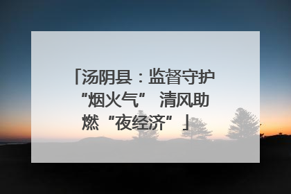汤阴县：监督守护“烟火气” 清风助燃“夜经济”