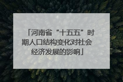 河南省“十五五”时期人口结构变化对社会经济发展的影响