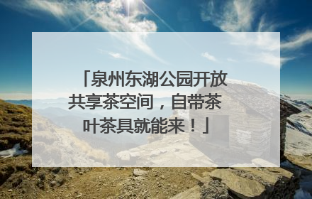 泉州东湖公园开放共享茶空间，自带茶叶茶具就能来！