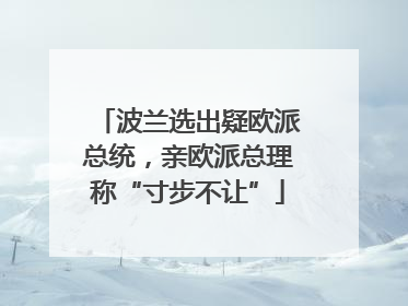 波兰选出疑欧派总统，亲欧派总理称“寸步不让”