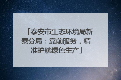 泰安市生态环境局新泰分局：靠前服务，精准护航绿色生产