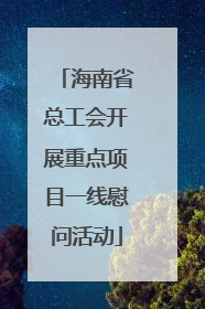 海南省总工会开展重点项目一线慰问活动
