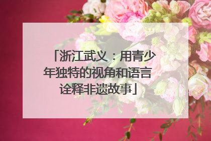浙江武义：用青少年独特的视角和语言诠释非遗故事