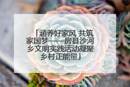 涵养好家风 共筑家国梦——房县沙河乡文明实践活动凝聚乡村正能量