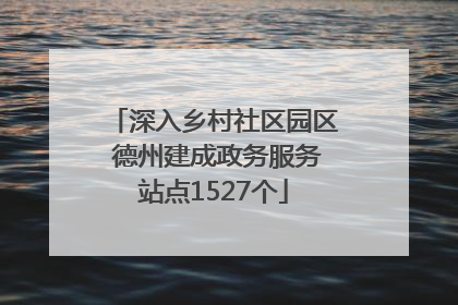 深入乡村社区园区 德州建成政务服务站点1527个