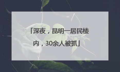 深夜，昆明一居民楼内，30余人被抓