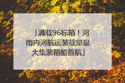 满载96标箱！河南内河航运装载量最大集装箱船首航