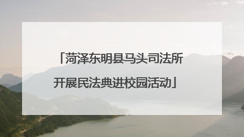 菏泽东明县马头司法所开展民法典进校园活动