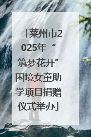 莱州市2025年“筑梦花开”困境女童助学项目捐赠仪式举办
