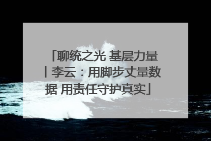 聊统之光 基层力量丨李云：用脚步丈量数据 用责任守护真实