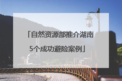 自然资源部推介湖南5个成功避险案例