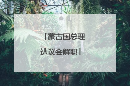 蒙古国总理遭议会解职