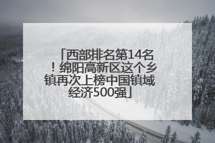 西部排名第14名！绵阳高新区这个乡镇再次上榜中国镇域经济500强