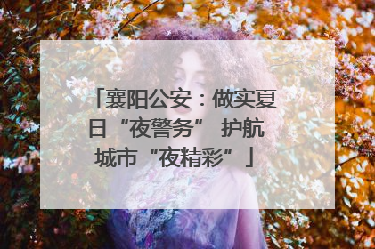 襄阳公安：做实夏日“夜警务” 护航城市“夜精彩”