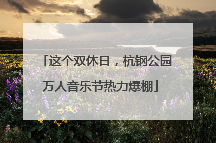 这个双休日，杭钢公园万人音乐节热力爆棚