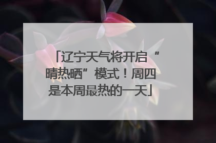 辽宁天气将开启“晴热晒”模式！周四是本周最热的一天