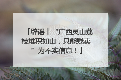 辟谣丨“广西灵山荔枝堆积如山，只能贱卖”为不实信息！