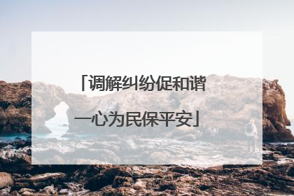调解纠纷促和谐 一心为民保平安