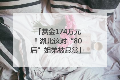 赏金174万元！湖北这对“80后”姐弟被悬赏