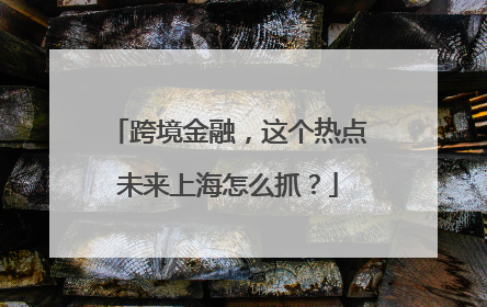 跨境金融，这个热点未来上海怎么抓？