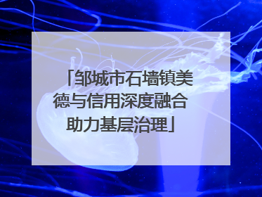 邹城市石墙镇美德与信用深度融合助力基层治理