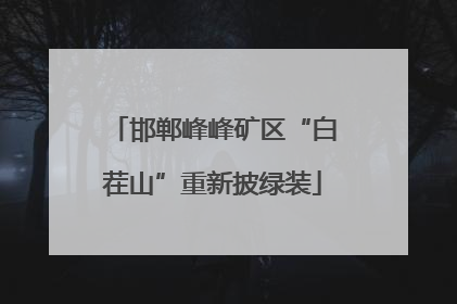 邯郸峰峰矿区“白茬山”重新披绿装