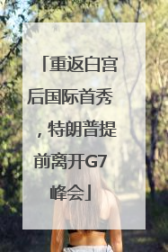 重返白宫后国际首秀，特朗普提前离开G7峰会