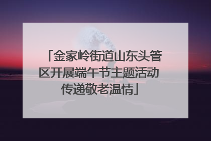 金家岭街道山东头管区开展端午节主题活动 传递敬老温情