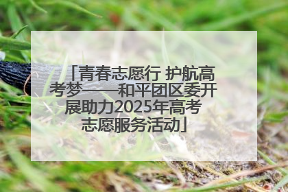 青春志愿行 护航高考梦——和平团区委开展助力2025年高考志愿服务活动