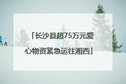 长沙县超75万元爱心物资紧急运往湘西