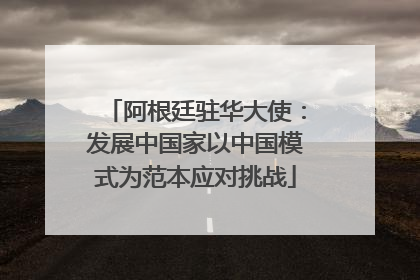 阿根廷驻华大使：发展中国家以中国模式为范本应对挑战