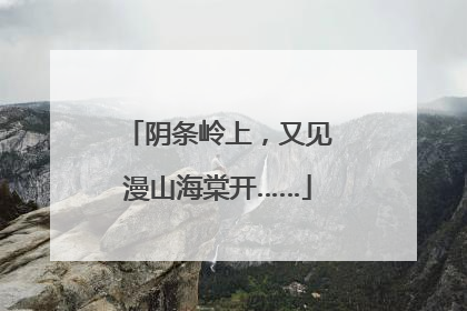 阴条岭上，又见漫山海棠开……