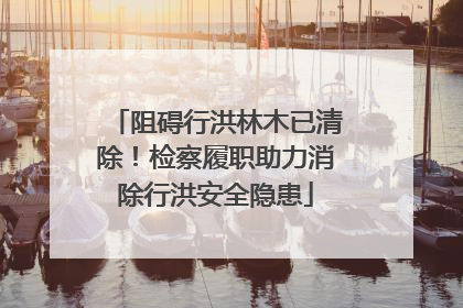 阻碍行洪林木已清除！检察履职助力消除行洪安全隐患