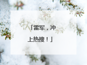 雷军，冲上热搜！