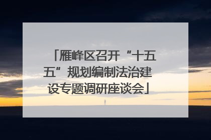 雁峰区召开“十五五”规划编制法治建设专题调研座谈会