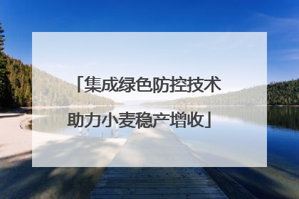 集成绿色防控技术助力小麦稳产增收