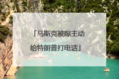 马斯克被曝主动给特朗普打电话