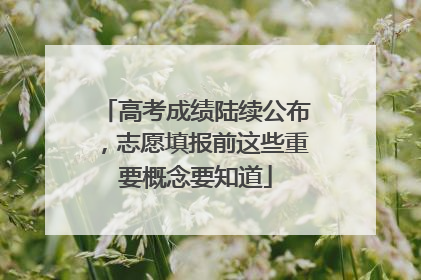 高考成绩陆续公布，志愿填报前这些重要概念要知道