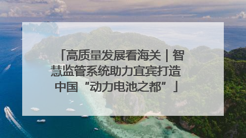 高质量发展看海关｜智慧监管系统助力宜宾打造中国“动力电池之都”