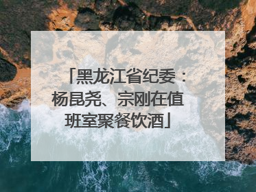 黑龙江省纪委：杨昆尧、宗刚在值班室聚餐饮酒