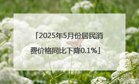 2025年5月份居民消费价格同比下降0.1%