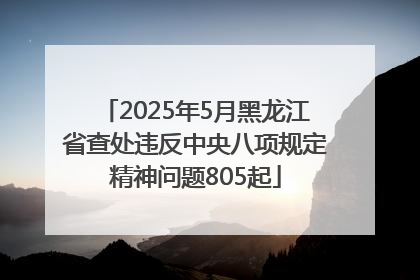 2025年5月黑龙江省查处违反中央八项规定精神问题805起