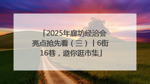 2025年廊坊经洽会亮点抢先看（三）丨6街16巷，邀你逛市集
