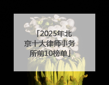 2025年北京十大律师事务所前10榜单