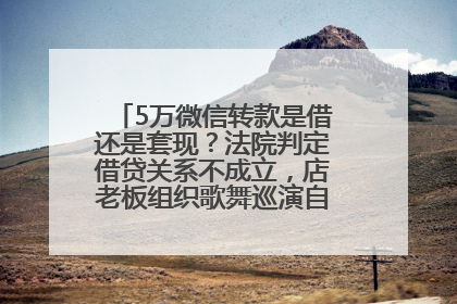 5万微信转款是借还是套现？法院判定借贷关系不成立，店老板组织歌舞巡演自我“恢复名誉”