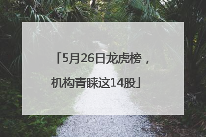 5月26日龙虎榜，机构青睐这14股