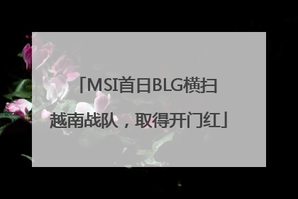 MSI首日BLG横扫越南战队，取得开门红